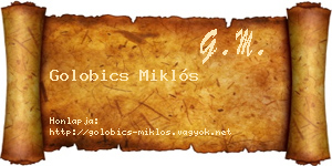 Golobics Miklós névjegykártya