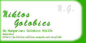 miklos golobics business card