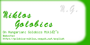 miklos golobics business card